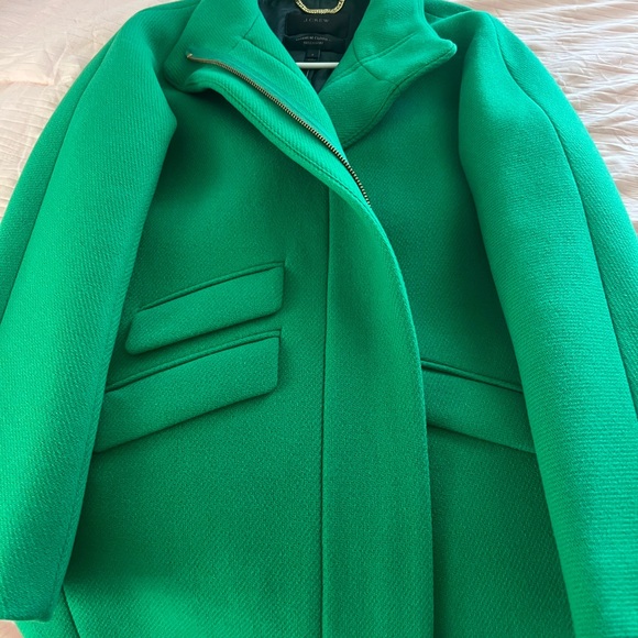 J. Crew Women's Vibrant Green Cacoon Coat Italian Stadium Cloth Wool - Picture 9 of 11